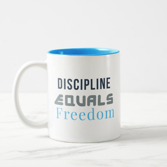 Tasse 2 Couleurs La Discipline Égale la Liberté – Typographie Motiv (Gauche)