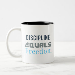 Tasse 2 Couleurs La Discipline Égale la Liberté – Typographie Motiv