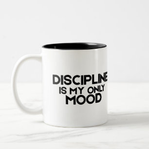 Tasse 2 Couleurs La Discipline Est Mon Seul État D'Esprit Minimalis