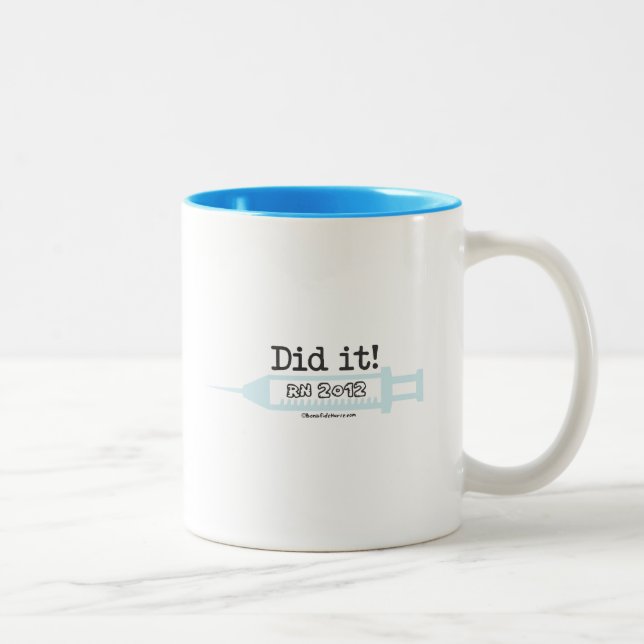 Tasse 2 Couleurs L'a fait ! Faire-part d'obtention du diplôme de RN (Droit)