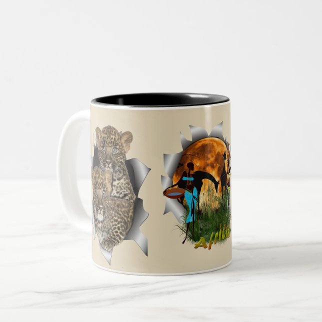 Tasse 2 Couleurs La faune africaine (Devant gauche)