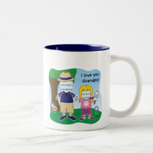 Tasse 2 Couleurs La fille du grand-papa personnalisable