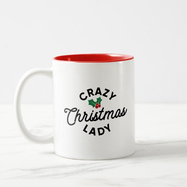 Tasse 2 Couleurs La folle dame de Noël (Gauche)