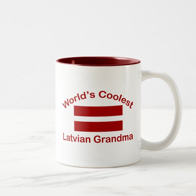 Tasse 2 Couleurs La grand-maman letton la plus fraîche du monde (Droit)