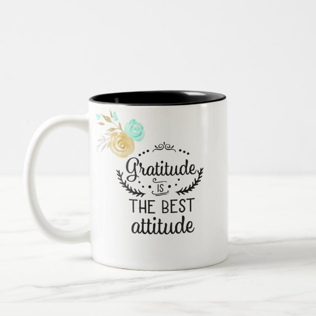 Tasse 2 Couleurs La gratitude est la meilleure attitude (Gauche)
