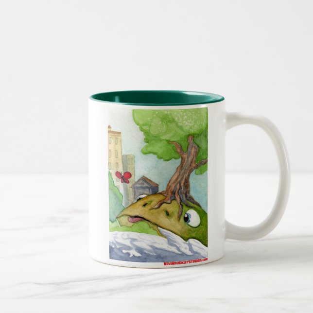 Tasse 2 Couleurs La grenouille de colline et le papillon (Droit)