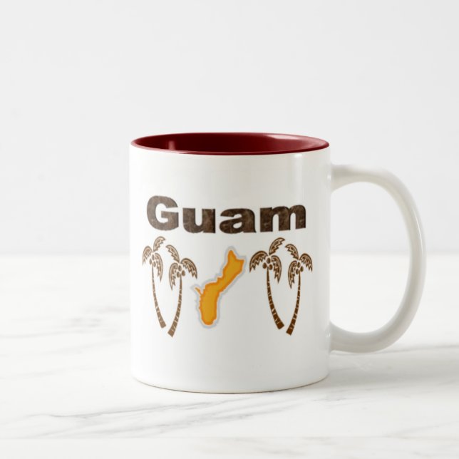 Tasse 2 Couleurs La Guam avec des palmiers (Droit)