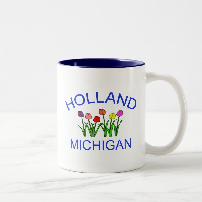 Tasse 2 Couleurs La Hollande, MI - w/Tulips (Droit)
