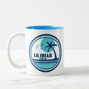 Tasse 2 Couleurs La Jolla Californie Palmier Oiseaux