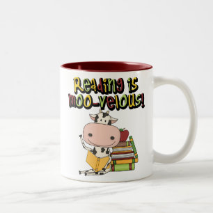 Tasse 2 Couleurs La lecture est Moo-velous