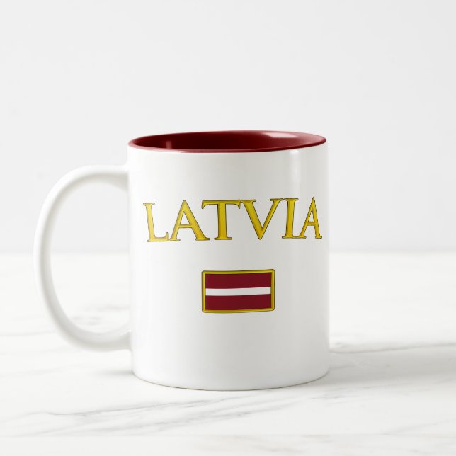 Tasse 2 Couleurs La Lettonie d'or (Gauche)