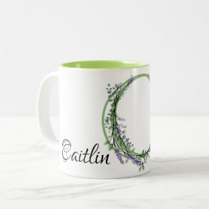 Tasse 2 Couleurs La lettre C Lavender Eucalyptus monogrammed