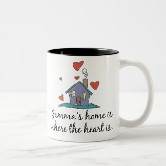 Tasse 2 Couleurs La maison du gamma est où le coeur est