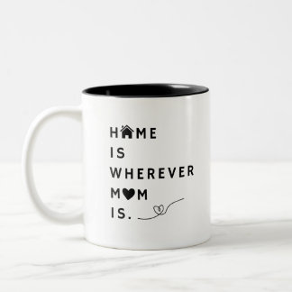 Tasse 2 Couleurs La Maison Est Là Où Se Trouve Maman – Cadeau Pour 