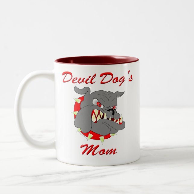 Tasse 2 Couleurs La maman de chien de diable d'usmc (Gauche)
