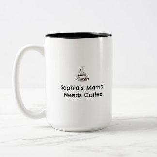 Tasse 2 Couleurs La maman de Sophia | Cadeau pour parent avec nom p