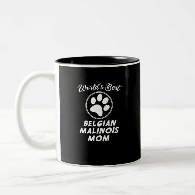 Tasse 2 Couleurs La meilleure maman de Malinois du Belge du monde (Gauche)