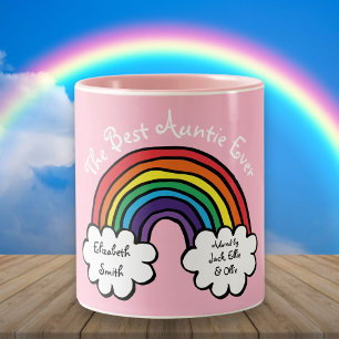Tasse 2 Couleurs La Meilleure Tante Jamais Arc-en-ciel Rose