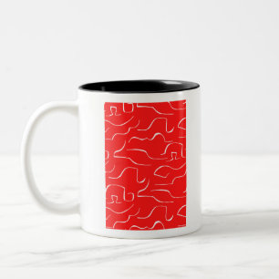 Tasse 2 Couleurs La motif rouge et blanche.