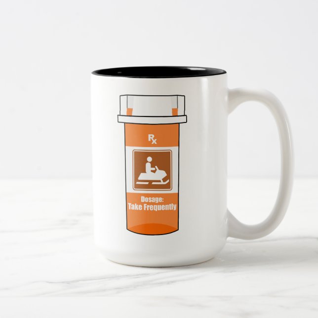 Tasse 2 Couleurs La motoneige est ma drogue (Droit)