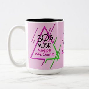 Tasse 2 Couleurs La musique des années 80 me garde Sane