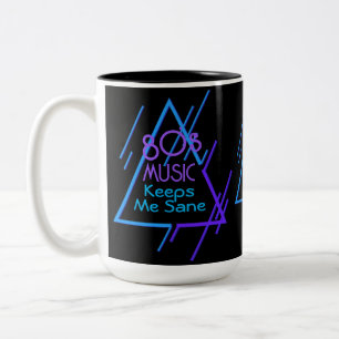 Tasse 2 Couleurs La musique des années 80 me garde Sane Black