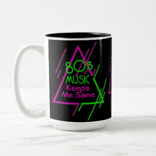 Tasse 2 Couleurs La musique des années 80 me garde Sane Black 2
