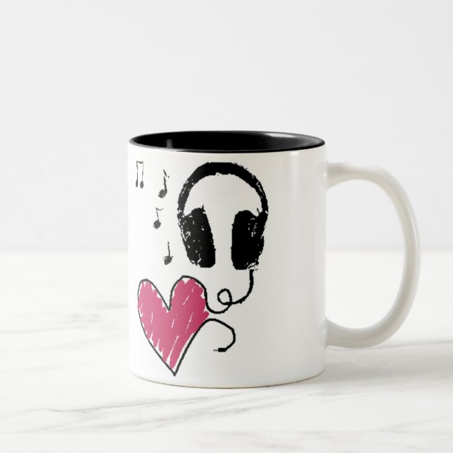 Tasse 2 Couleurs La musique est amour (Droit)