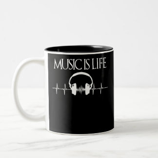 Tasse 2 Couleurs La musique est la vie t la chemise