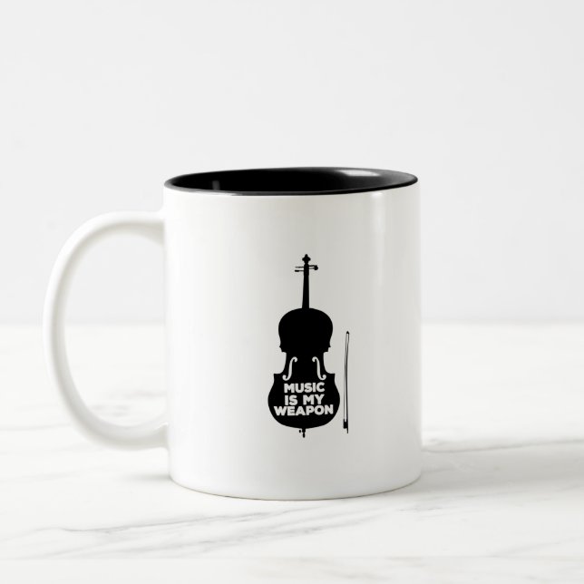 Tasse 2 Couleurs La musique est mon arme (Gauche)
