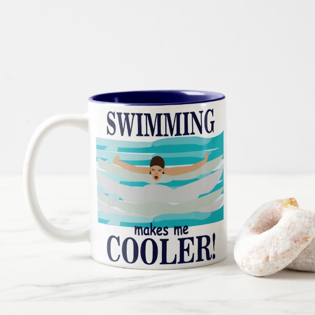 Tasse 2 Couleurs La natation Me Fait Glacière La nage (Avec donut)