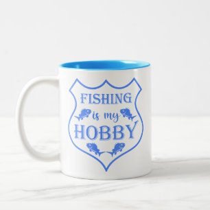 Tasse 2 Couleurs La pêche est ma citation de bouclier de loisir sur