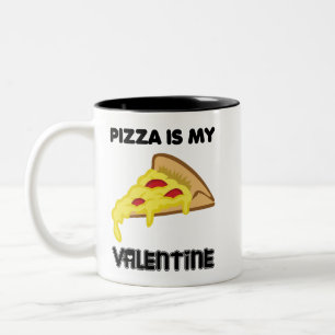 Tasse 2 Couleurs La pizza est ma Saint Valentin