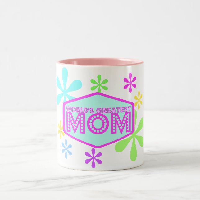 Tasse 2 Couleurs La plus grande maman du monde - rétro (Centre)