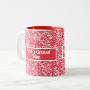Tasse 2 Couleurs La plus grande maman-rouge du monde avec dainty bl