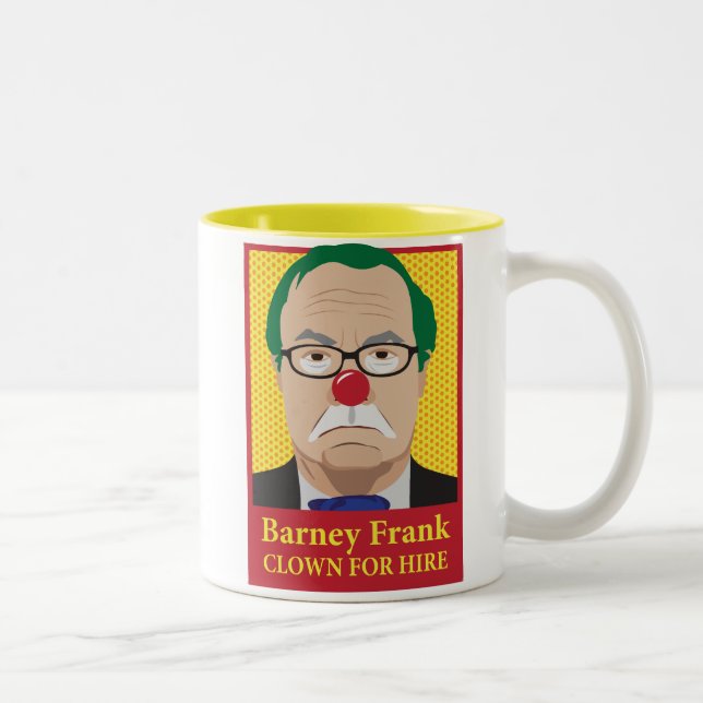 Tasse 2 Couleurs La prise de bec Frank est un clown (Droit)