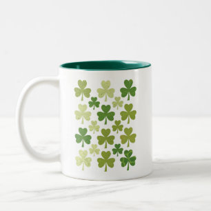 Tasse 2 Couleurs La Saint-Patrick Cœur Trèfle Chanceux Trèfle