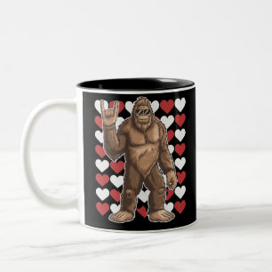 Tasse 2 Couleurs La Saint-Valentin Bigfoot Cœurs Drôles d'amour Sas