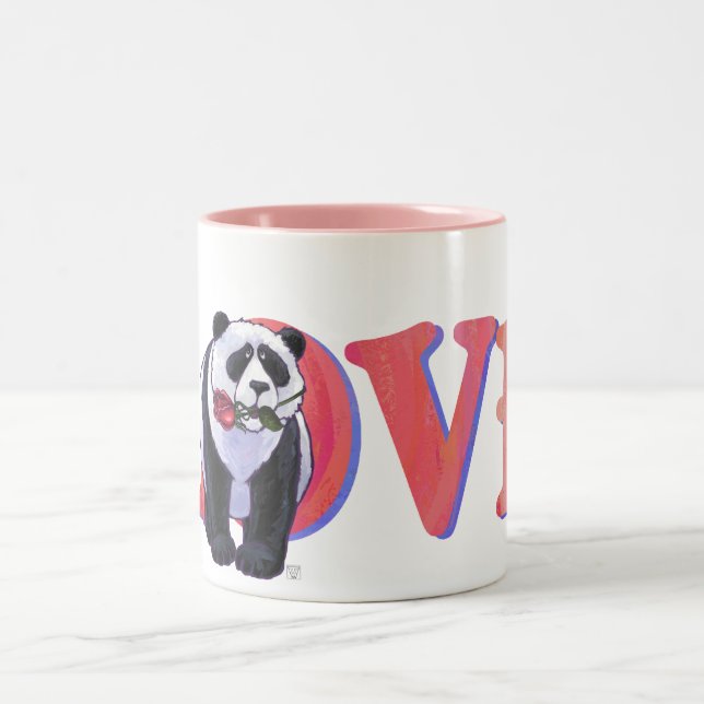 Tasse 2 Couleurs La Saint-Valentin de Panda Bear (Centre)