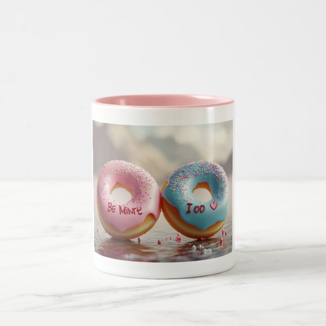 Tasse 2 Couleurs La Saint-Valentin, le beignet (Centre)