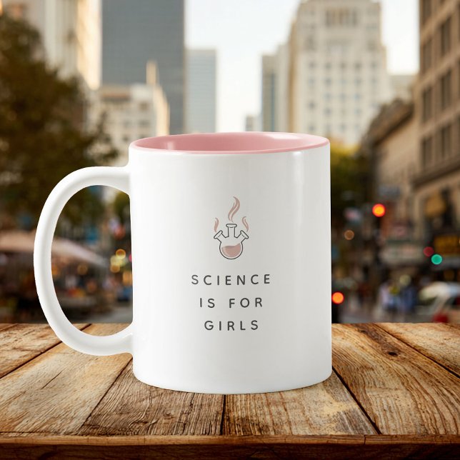 Tasse 2 Couleurs La science est pour les filles Cool moderne tendan (Créateur téléchargé)