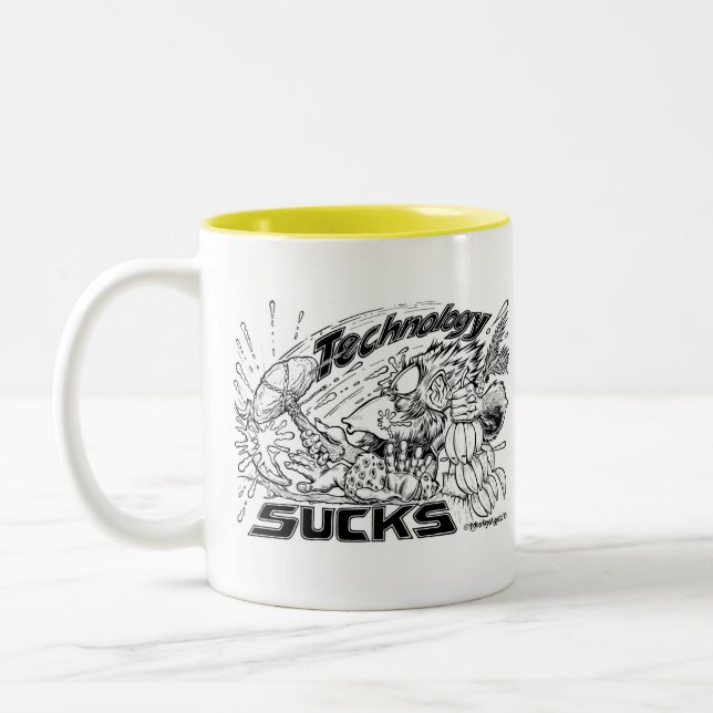 Tasse 2 Couleurs la technologie suce le singe (Gauche)
