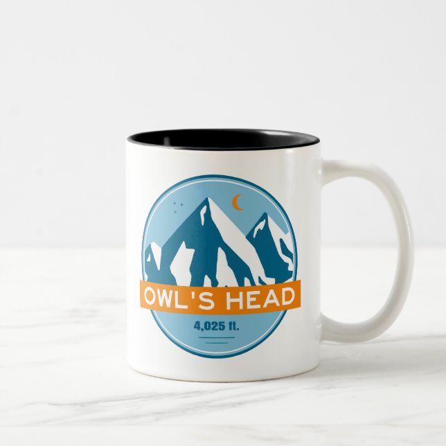 Tasse 2 Couleurs La tête de Owl New Hampshire Stars Moon (Droit)
