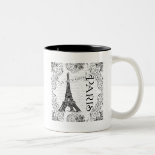 Tasse 2 Couleurs La Tour Eiffel et les manuscrits de Paris