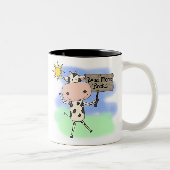 Tasse 2 Couleurs La vache Lire Plus De Livres (Droit)