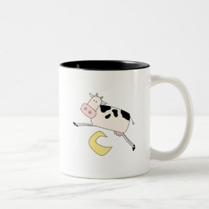 Tasse 2 Couleurs La vache saute par-dessus des T-shirts et des