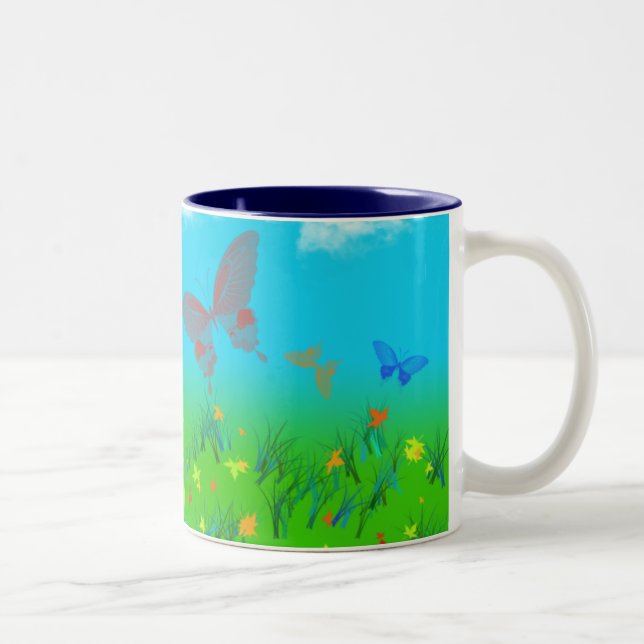 Tasse 2 Couleurs La valse des papillons (Droit)