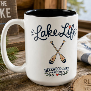 Tasse 2 Couleurs La vie au lac Rames Lac Deerwood