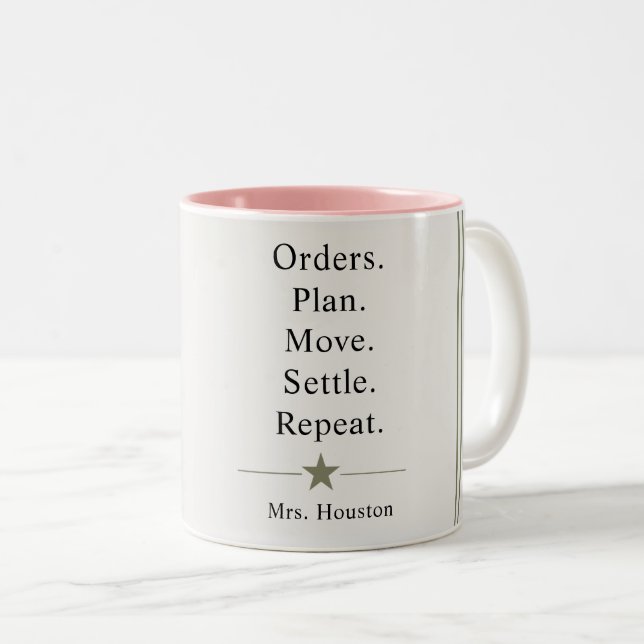 Tasse 2 Couleurs La vie drôle de conjoint militaire (Devant droit)
