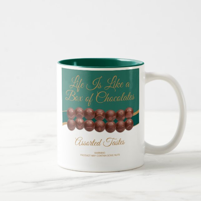 Tasse 2 Couleurs La vie est comme une boîte de chocolats (Droit)